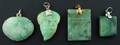 120050 CHINESE CARVED JADE PENDANTS WNECKLACE HOOPS