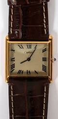 112047 CARTIER VERMEIL GENTLEMANS WRISTWATCH