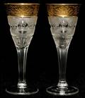 111021 MOSER SPLENDID GOLD GLASS CORDIALS SEVEN