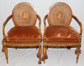 102026 ADAMS STYLE OPEN ARM CHAIRS PAIR H 37