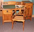 101027 ART NOUVEAU DESK WITH CHAIR EARLY 20TH C