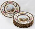 101001 SPODE PORCELAIN SCENIC PLATES SET OF NINE