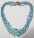 100019 550CT AQUAMARINE BEADED NECKLACE  CLASP