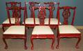100029 REDBLACK LACQUER AND LEATHER SIDE CHAIRS SIX