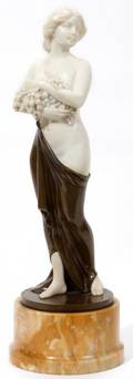 091018 EMIL RIZEC ALABASTER  BRONZE SCULPTURE