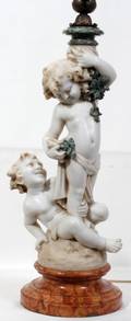091022 ITALIAN MARBLE FIGURAL SCULPTURE AS A LAMP