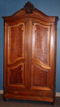 082048 VIENNESE HANDCARVED WALNUT ARMOIRE 19TH C