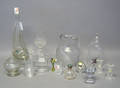 Assorted group of clear glass to include a fish decanter