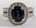 081033 18KT GOLD 3CT SAPPHIRE  2CT DIAMOND RING