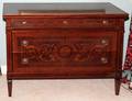 081027 INLAID MAHOGANY CHEST OF DRAWERS H 36 W 50