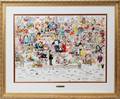 070018 HAND DRAWN CARTOON CHARACTERS 1986 27 X 37