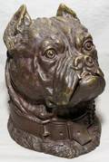 070009 VARNIER SIGNED BRONZE BULLDOG HUMIDOR