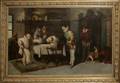 070005 HOLT OIL ON CANVAS 19TH C INTERIOR INN SCENE