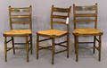 Set of 3 painted fancy chairs