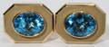 031076 14KT YELLOW GOLD  TOPAZ CUFF LINKS PAIR