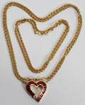 031065 GOLD LINK NECK CHAINS RUBY  DIAMOND PENDANT