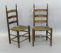 Pair of Bergen Co New Jersey ladderback side chairs