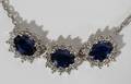 011084 5CT NATURAL SAPPHIRE  DIAMOND NECKLACE