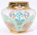011074 CZECHOSLOVAKIAN GLASS VASE ENAMEL DECORATED