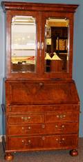 011063 ENGLISH WALNUT ANTIQUE SECRETARY H 80