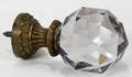 121114 BRONZE MOUNTED CUT CRYSTAL NEWEL POST H 6