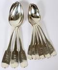 121111 AMERICAN COIN SILVER TABLE  DESSERT SPOONS