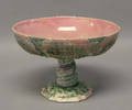 Majolica footed compote in a coral pattern