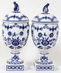 121083 ROYAL COPENHAGEN PORCELAIN COVERED URNS
