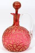 031118 LOETZ CRANBERRY GLASS CRUET C 1900 H 9