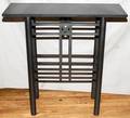 121159 CONTEMPORARY BLACK METAL  MARBLE CONSOLE TABLE