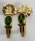 031137 18KT YELLOW GOLD  PERIDOT EARRINGS PAIR