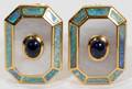 031135 18KT YELLOW GOLD  BLUE SAPPHIRE CUFF LINKS