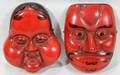 021126 JAPANESE LACQUERED NOH MASKS TWO H 8