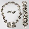 011177 MEXICAN TAXCO SILVER AND ABALONE NECKLACE