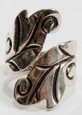 011173 A CAZARES MEXICAN TAXCO STERLING LEAF RING