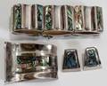 011171 MEXICAN TAXCO SILVER BRACELET PIN  EARRINGS