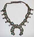011167 SOUTHWEST AMERICAN SILVER  TURQUOISE NECKLACE