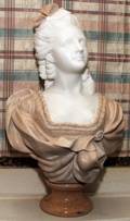 CARVED MARBLE BUST OF A YOUNG WOMAN H 26