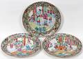 011156 CHINESE EXPORT PORCELAIN ROSE MANDARIN PLATES