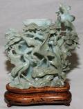 011152 CHINESE CARVED JADE VASE H 7