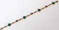 011142 ANTIQUE 14KT YGOLD EMERALD CABOCHON  BRACELET