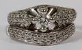 011148 14 KT WHITE GOLD  DIAMOND WEDDING SET