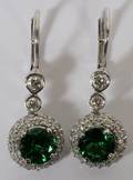 011146 1CT NATURAL TSAVORITE  1CT DIAMOND EARRINGS