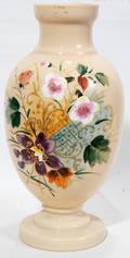 021149 BRISTOL HANDPAINTED GLASS VASE C 1870 H 12
