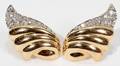 021167 14KT GOLD  DIAMOND EARRINGS PAIR