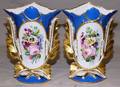OLD PARIS PORCELAIN VASES 19TH C 2 PCS L 12