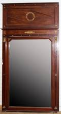 FRENCH EMPIRE MAHOGANY MIRROR WBRONZE MOUNTS