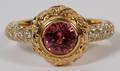 BROWN ORANGEPINK SAPPHIRE  DIAMOND RING