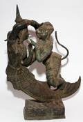 THAI BRONZE SCULPTURE H 27 W 20