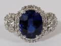 805CT LAB SAPPHIRE  218CT DIAMOND RING